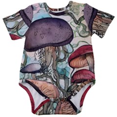 Shroom Magic Mushroom Charm Baby Short Sleeve Bodysuit by GardenOfOphir