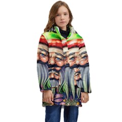 Mushroom Magic Charm Kid s Hooded Longline Puffer Jacket by GardenOfOphir