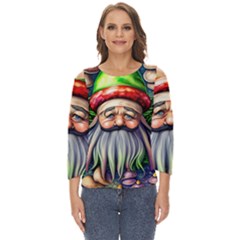 Mushroom Magic Charm Cut Out Wide Sleeve Top