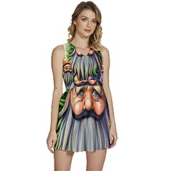 Mushroom Magic Charm Sleeveless High Waist Mini Dress by GardenOfOphir