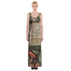 Magic Mushroom Conjure Charm Thigh Split Maxi Dress by GardenOfOphir