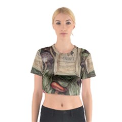 Magic Mushroom Conjure Charm Cotton Crop Top by GardenOfOphir