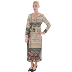 Magic Mushroom Conjure Charm Velvet Maxi Wrap Dress by GardenOfOphir