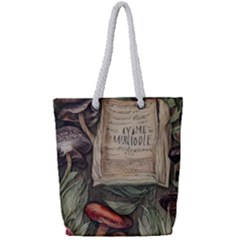 Magic Mushroom Conjure Charm Full Print Rope Handle Tote (small) by GardenOfOphir