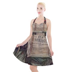 Magic Mushroom Conjure Charm Halter Party Swing Dress  by GardenOfOphir