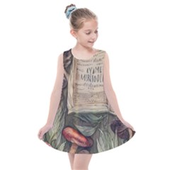 Magic Mushroom Conjure Charm Kids  Summer Dress by GardenOfOphir