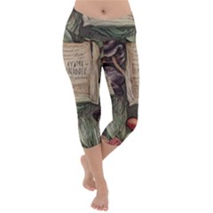 Magic Mushroom Conjure Charm Lightweight Velour Capri Yoga Leggings by GardenOfOphir