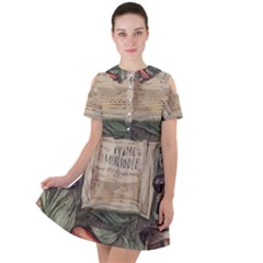 Magic Mushroom Conjure Charm Short Sleeve Shoulder Cut Out Dress  by GardenOfOphir