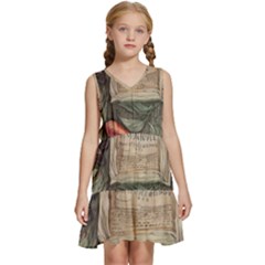 Magic Mushroom Conjure Charm Kids  Sleeveless Tiered Mini Dress by GardenOfOphir