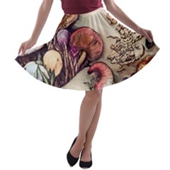 Toadstools And Charms For Necromancy And Conjuration A-line Skater Skirt by GardenOfOphir