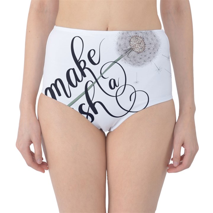 Make A Wish Classic High-Waist Bikini Bottoms