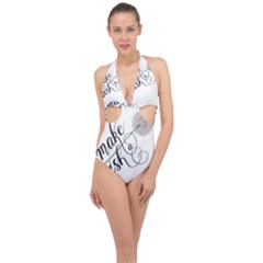 Make A Wish Halter Front Plunge Swimsuit by digitalparadise