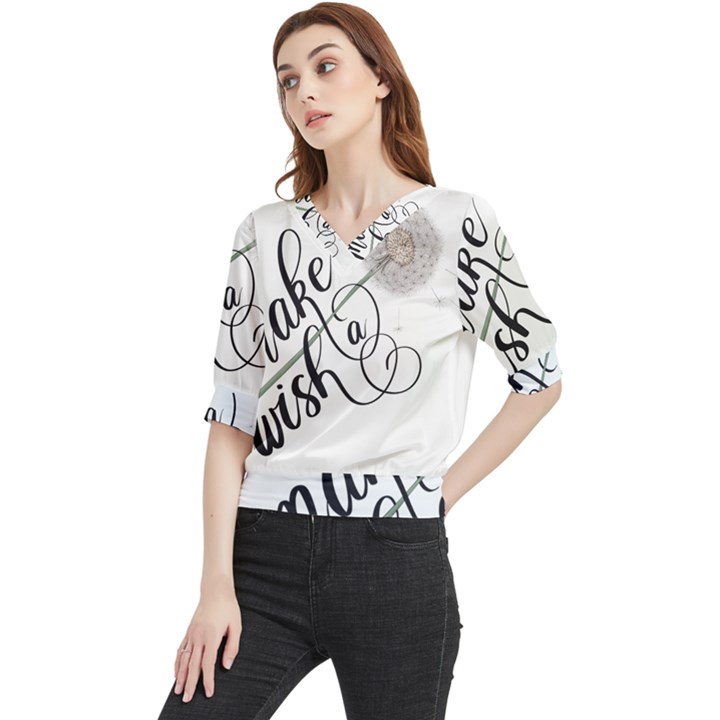 Make A Wish Quarter Sleeve Blouse