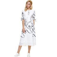 Make A Wish Bow Sleeve Chiffon Midi Dress by digitalparadise