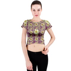 Lotus Flowers In Nature Will Always Bloom For Their Rare Beauty Crew Neck Crop Top by pepitasart