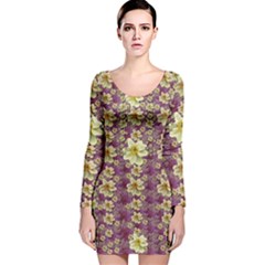 Lotus Flowers In Nature Will Always Bloom For Their Rare Beauty Long Sleeve Velvet Bodycon Dress