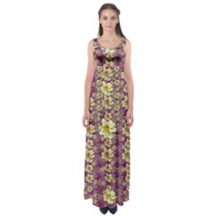 Lotus Flowers In Nature Will Always Bloom For Their Rare Beauty Empire Waist Maxi Dress by pepitasart