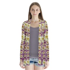 Lotus Flowers In Nature Will Always Bloom For Their Rare Beauty Drape Collar Cardigan by pepitasart