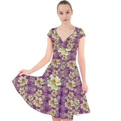 Lotus Flowers In Nature Will Always Bloom For Their Rare Beauty Cap Sleeve Front Wrap Midi Dress by pepitasart