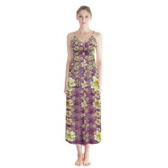 Lotus Flowers In Nature Will Always Bloom For Their Rare Beauty Button Up Chiffon Maxi Dress by pepitasart