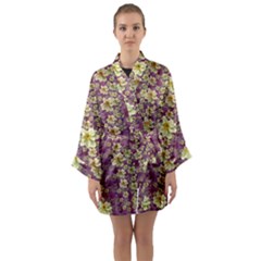 Lotus Flowers In Nature Will Always Bloom For Their Rare Beauty Long Sleeve Satin Kimono by pepitasart