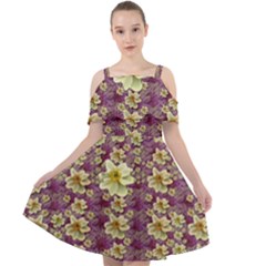 Lotus Flowers In Nature Will Always Bloom For Their Rare Beauty Cut Out Shoulders Chiffon Dress by pepitasart