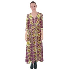 Lotus Flowers In Nature Will Always Bloom For Their Rare Beauty Button Up Maxi Dress by pepitasart