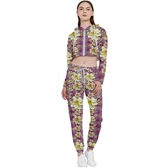 Lotus Flowers In Nature Will Always Bloom For Their Rare Beauty Cropped Zip Up Lounge Set by pepitasart