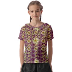 Lotus Flowers In Nature Will Always Bloom For Their Rare Beauty Kids  Frill Chiffon Blouse by pepitasart