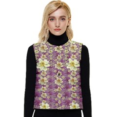 Lotus Flowers In Nature Will Always Bloom For Their Rare Beauty Women s Short Button Up Puffer Vest