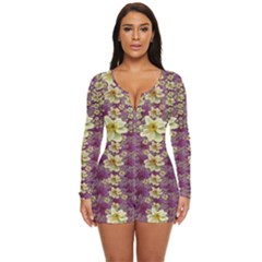 Lotus Flowers In Nature Will Always Bloom For Their Rare Beauty Long Sleeve Boyleg Swimsuit by pepitasart