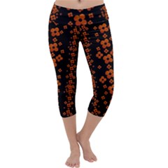 Oil Painted Bloom Brighten Up In The Night Capri Yoga Leggings by pepitasart