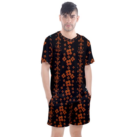 Oil Painted Bloom Brighten Up In The Night Men s Mesh Tee And Shorts Set by pepitasart