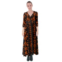 Oil Painted Bloom Brighten Up In The Night Button Up Maxi Dress by pepitasart