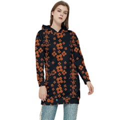 Oil Painted Bloom Brighten Up In The Night Women s Long Oversized Pullover Hoodie