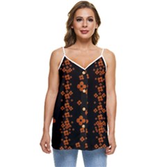 Oil Painted Bloom Brighten Up In The Night Casual Spaghetti Strap Chiffon Top by pepitasart