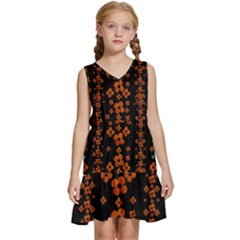 Oil Painted Bloom Brighten Up In The Night Kids  Sleeveless Tiered Mini Dress by pepitasart