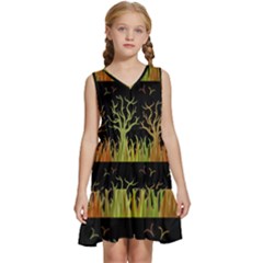 Background Decor Backdrop Design Art Decorative Kids  Sleeveless Tiered Mini Dress by Ravend