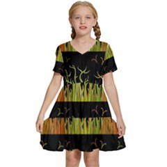 Background Decor Backdrop Design Art Decorative Kids  Short Sleeve Tiered Mini Dress by Ravend