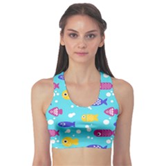 Fish Graphic Seamless Pattern Seamless Pattern Sports Bra