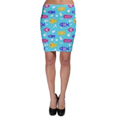 Fish Graphic Seamless Pattern Seamless Pattern Bodycon Skirt