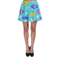 Fish Graphic Seamless Pattern Seamless Pattern Skater Skirt