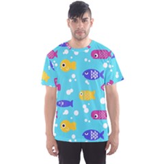 Fish Graphic Seamless Pattern Seamless Pattern Men s Sport Mesh Tee