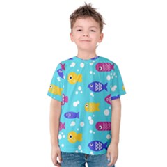 Fish Graphic Seamless Pattern Seamless Pattern Kids  Cotton Tee