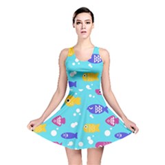 Fish Graphic Seamless Pattern Seamless Pattern Reversible Skater Dress