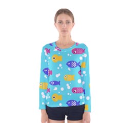 Fish Graphic Seamless Pattern Seamless Pattern Women s Long Sleeve Tee