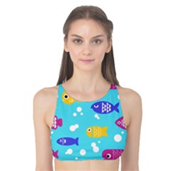 Fish Graphic Seamless Pattern Seamless Pattern Tank Bikini Top