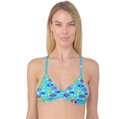 Fish Graphic Seamless Pattern Seamless Pattern Reversible Tri Bikini Top