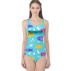 Fish Graphic Seamless Pattern Seamless Pattern One Piece Swimsuit