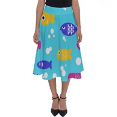 Fish Graphic Seamless Pattern Seamless Pattern Perfect Length Midi Skirt by Ravend